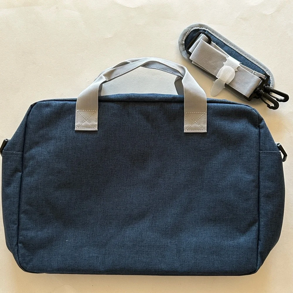 MonChateau Luxury Collection Laptop Bag – Gray/Blue – Multi-Pocket